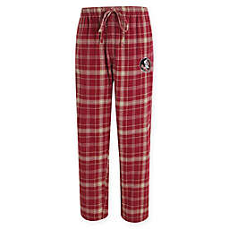 Florida State University Men's Flannel Plaid Pajama Pant with Left Leg Team Logo