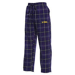 Louisiana State University Men's Flannel Plaid Pajama Pant with Left Leg Team Logo