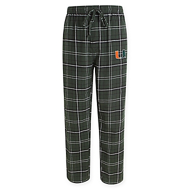 University of Miami Men&#39;s Large Flannel Plaid Pajama Pant with Left Leg Team Logo. View a larger version of this product image.