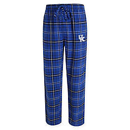 University of Kentucky Men's Flannel Plaid Pajama Pant with Left Leg Team Logo