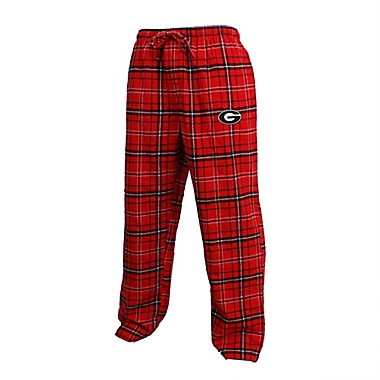 University of Georgia Men&#39;s Small Flannel Plaid Pajama Pant with Left Leg Team Logo. View a larger version of this product image.