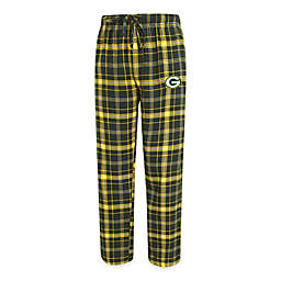 NFL Green Bay Packers Men's Flannel Plaid Pajama Pant with Left Leg Team Logo