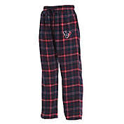 NFL Houston Texans Men&#39;s Flannel Plaid Pajama Pant with Left Leg Team Logo