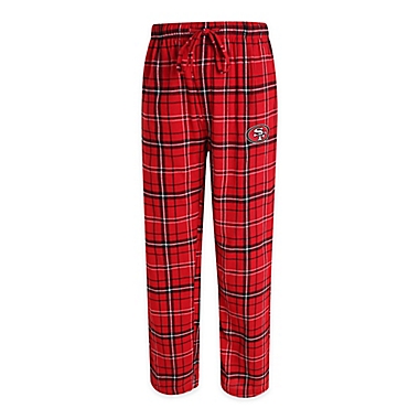 NFL San Francisco 49ers Men&#39;s Extra-Large Flannel Plaid Pajama Pant with Left Leg Team Logo. View a larger version of this product image.