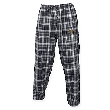 NFL New Orleans Saints Men&#39;s Extra-Large Plaid Pajama Pant with Left Leg Team Logo. View a larger version of this product image.