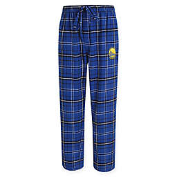 NBA Golden State Warriors Men's Flannel Plaid Pajama Pant with Left Leg Team Logo