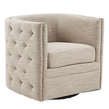 Madison Park Capstone Swivel Chair in Creme. View a larger version of this product image.