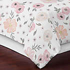 Alternate image 3 for Sweet Jojo Designs&reg; Watercolor Floral 3-Piece Full/Queen Comforter Set in Pink/Grey