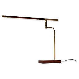 Adesso® Barrett LED Desk Lamp in Walnut/Antique Brass