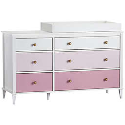 Little Seeds Monarch Hill Poppy 6-Drawer Dresser with Changing Table Topper in Pink