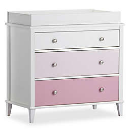 Little Seeds Monarch Hill Poppy 3-Drawer Dresser with Changing Table Topper in Pink