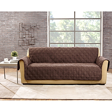 Quilted Cable/Sherpa SOFA  Furniture Cover TAUPE 