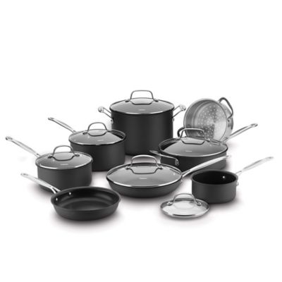 Cuisinart Chef's Classic Nonstick Hard Anodized 14-Piece Cookware Set Black