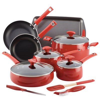 Rachael Ray&trade; Nonstick Porcelain Enamel 14-Piece Cookware Set in Cherry