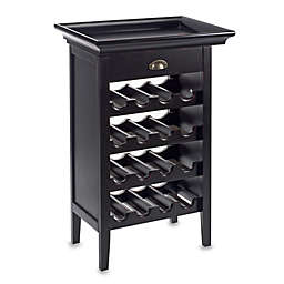 Powell Black Wine Storage Cabinet with Tray