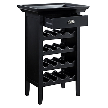 Black Wine Storage Cabinet with Tray. View a larger version of this product image.