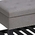 Alternate image 3 for Simpli Home Lomond Faux Leather Storage Ottoman Bench