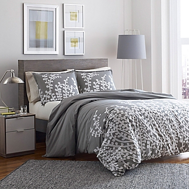 City Scene&reg; Branches 3-Piece Full/Queen Comforter Set in Grey. View a larger version of this product image.