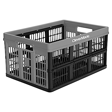 CleverMade&reg; CleverCrate 45-Liter Collapsible Utility Crate in Grey. View a larger version of this product image.