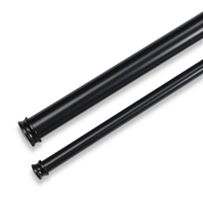 Cambria&reg; Premier Complete 88 to 144-Inch Adjustable Double Curtain Rod in Satin Black