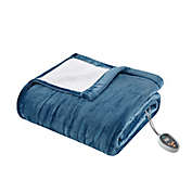True North by Sleep Philosophy Ultra Soft Heated King Blanket in Blue