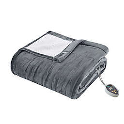 True North by Sleep Philosophy Ultra Soft Heated Full Blanket in Grey