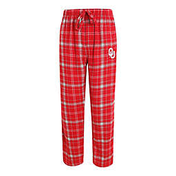 University of Oklahoma Men's Flannel Plaid Pajama Pant with Left Leg Team Logo