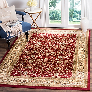 Safavieh Lyndhurst Red and Ivory Scrolling Pattern 7-Foot 9-Inch x 10-Foot 9-Inch Rectangle Rug. View a larger version of this product image.