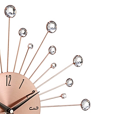 Ridge Road D&eacute;cor Beaded 15-Inch Copper-Finished Burst Wall Clock. View a larger version of this product image.