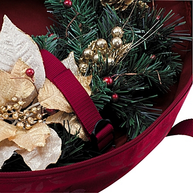 Classic Accessories&reg; Seasons Large Wreath Storage Bag in Cranberry. View a larger version of this product image.