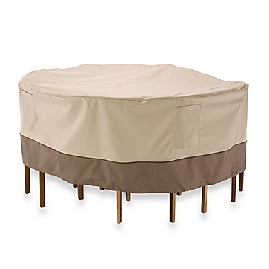 Classic Accessories&reg; Veranda Small Round Table and Chair Set Cover in Natural/Brown. View a larger version of this product image.