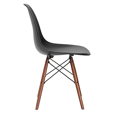 Poly & Bark Vortex Side Chair Walnut Legs in Black (Set of 4). View a larger version of this product image.