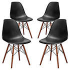 Alternate image 0 for Poly & Bark Vortex Side Chair Walnut Legs in Black (Set of 4)