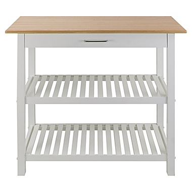 Casual Home Kitchen Island in White. View a larger version of this product image.