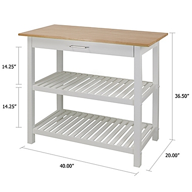 Casual Home Kitchen Island in White. View a larger version of this product image.