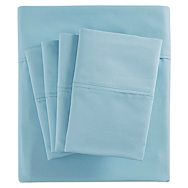 Madison Park Hotel 800-Thread-Count Cotton  Rich Queen Sheet Set in Aqua. View a larger version of this product image.