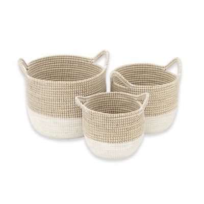 Ridge Road D&eacute;cor 3-Piece Corded Seagrass Basket Set