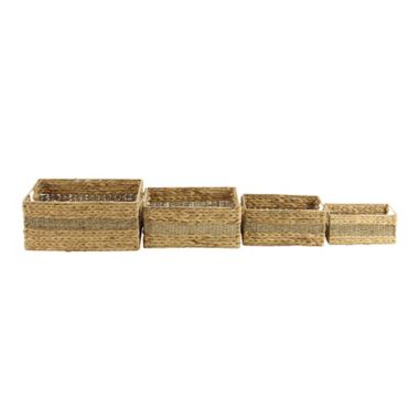 Ridge Road D&eacute;cor 4-Piece Braided/Woven Seagrass Basket Set. View a larger version of this product image.