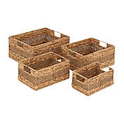 Ridge Road D&eacute;cor 4-Piece Braided/Woven Seagrass Basket Set