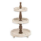 Alternate image 0 for Ridge Road D&eacute;cor 3-Tier Rustic Wood Serving Stand in Oak/White