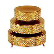 Ridge Road D&eacute;cor 3-Piece Mosaic Cake Stand Set in Gold