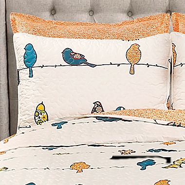 Lush D&eacute;cor Rowley Birds 7-Piece Reversible King Quilt Set in Multi. View a larger version of this product image.