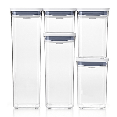 OXO Good Grips&reg; POP 5-Piece Food Storage Container Set in White. View a larger version of this product image.