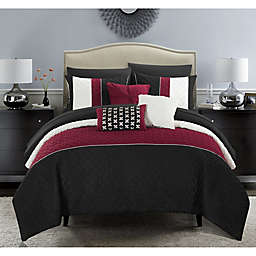 Chic Home Shai 10-Piece Queen Comforter Set in Black
