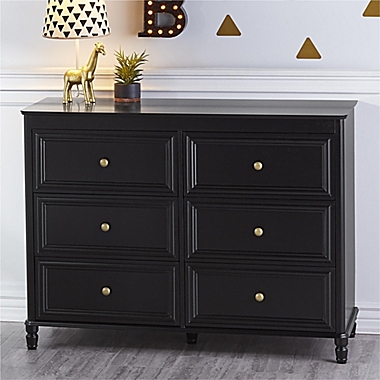 Little Seeds Piper 6-Drawer Double Dresser in Black. View a larger version of this product image.