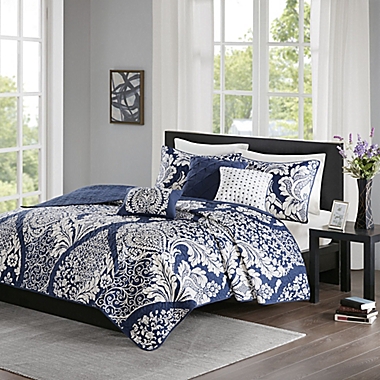 Madison Park Vienna King/California King Coverlet Set in Indigo. View a larger version of this product image.