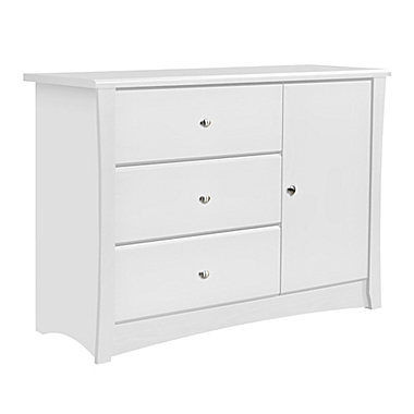 Storkcraft&reg; Crescent 3-Drawer Combo Dresser in White. View a larger version of this product image.