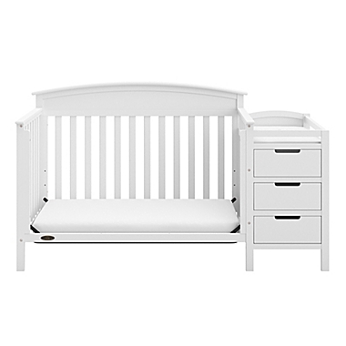 Graco&reg; Benton 4-in-1 Convertible Crib and Changer in White. View a larger version of this product image.