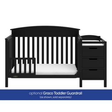 Graco&reg; Benton 4-in-1 Convertible Crib and Changer in Black. View a larger version of this product image.