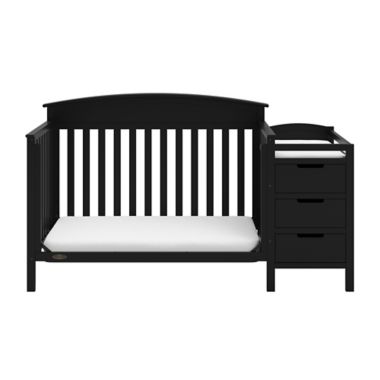 Graco&reg; Benton 4-in-1 Convertible Crib and Changer in Black. View a larger version of this product image.